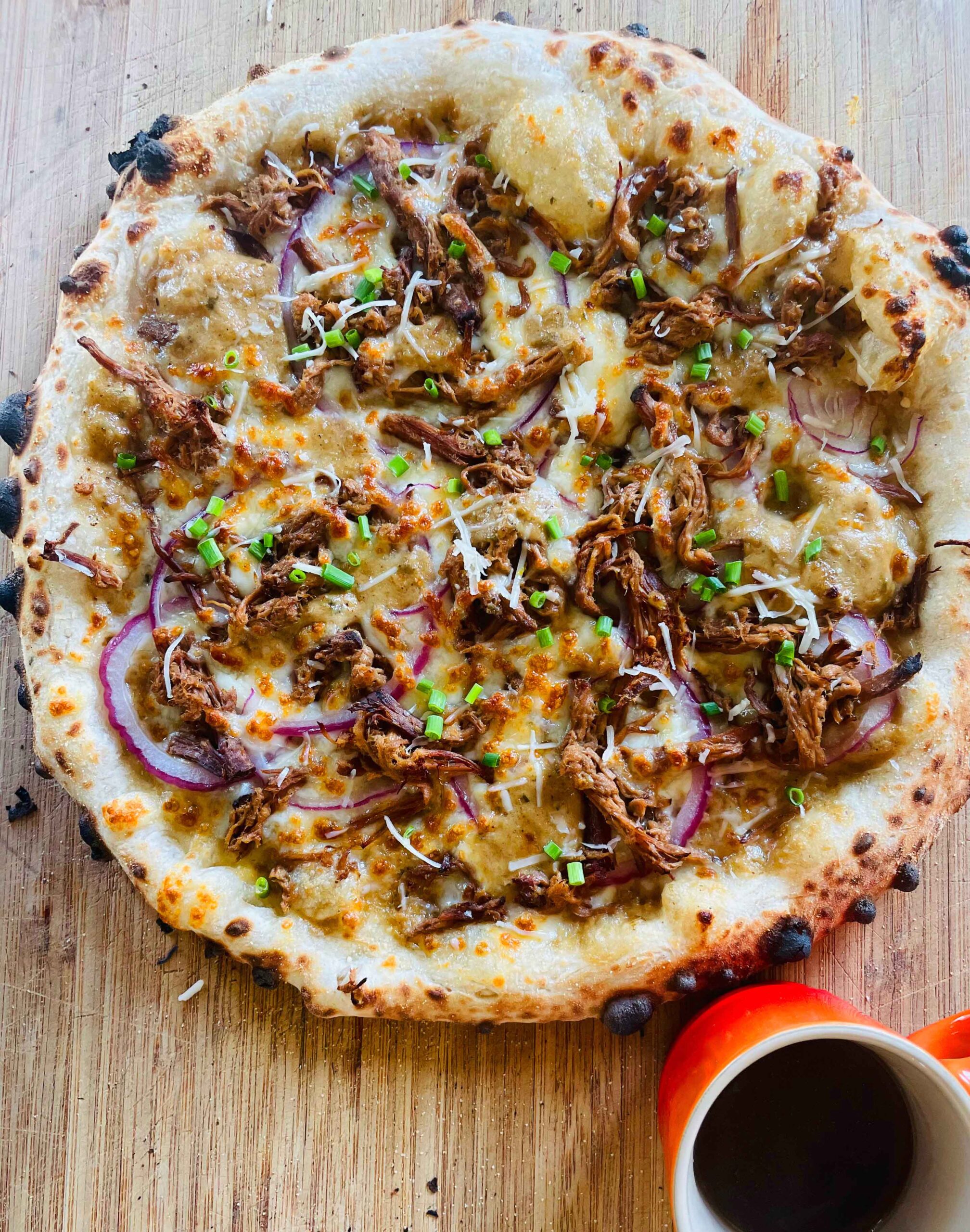 Pulled Beef & Caramelized Onion Pizza