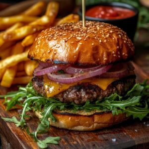 Cheese Burger and Chips