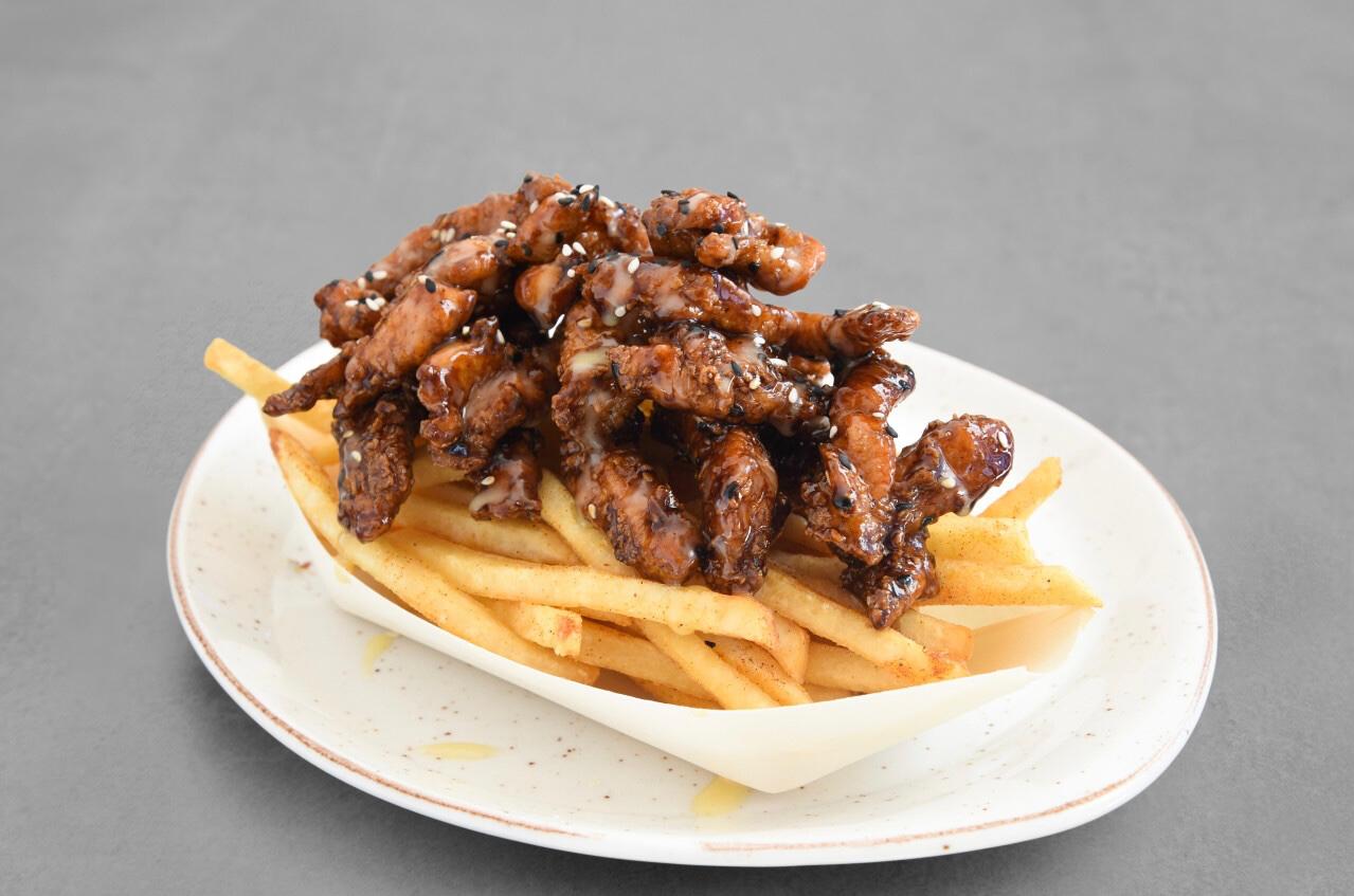 Loaded Fries with Sesame Crunch Chicken