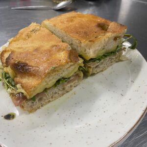 Parma Ham, Basil Pesto and Rocket Foccacia Sandwich